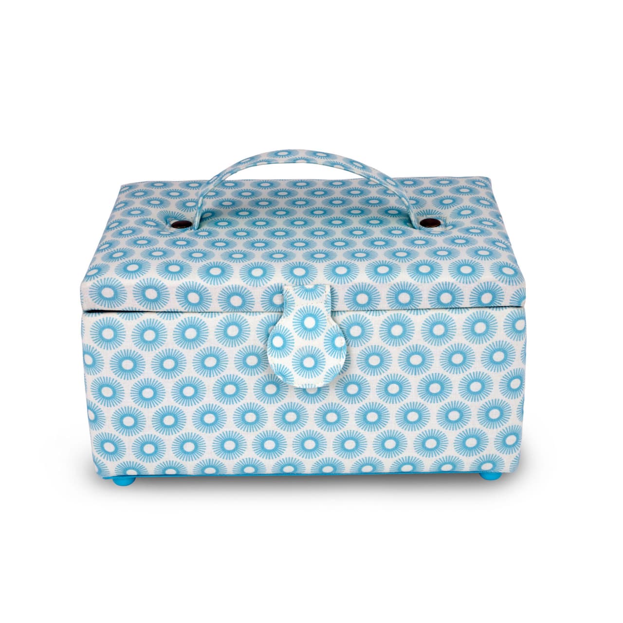 Dritz® Blue Retro Small Rectangular Sewing Basket